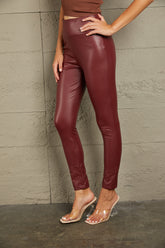 Ivy Lane PU High Waist Straight Pants OutfitFlow